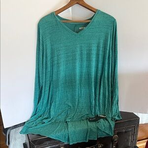 Apt. 9 Teal V-Neck Long Sleeve Top